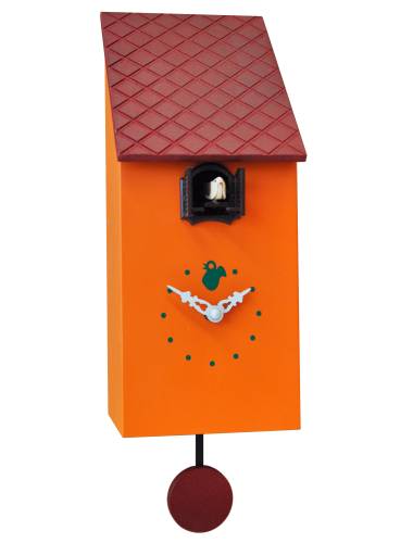 Cuckoo clock, orange Cucu Portofino