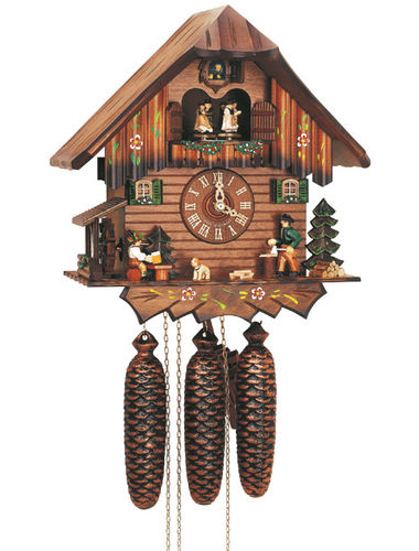 Cuckoo clock with Wood chopper and Beer drinker