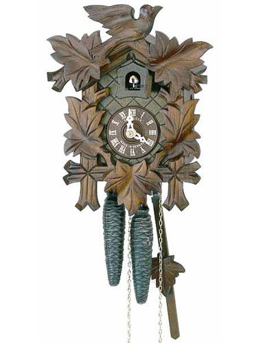 Cuckoo clock with carved fascia