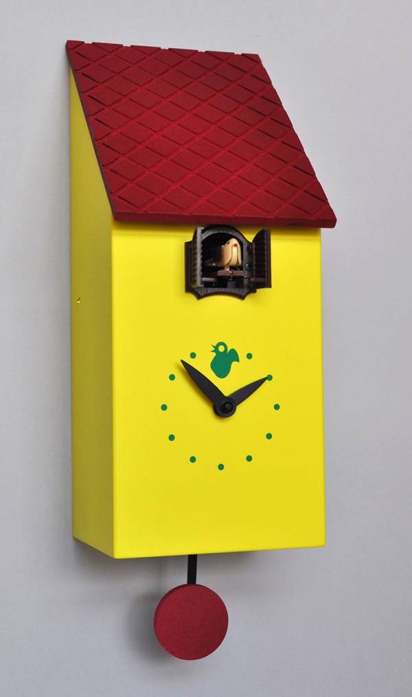 Cuckoo clock, yellow Cucu Portofino