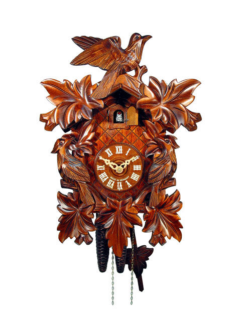 Cuckoo clock with detailed carving