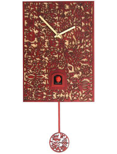 Quartz Elegance, red Cuckoo clocks
