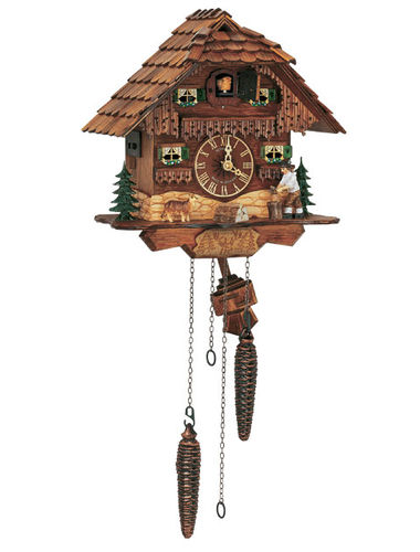 Bavarian house Cuckoo clock with woodchopper
